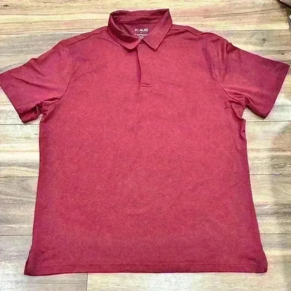 01 Algo Men’s Heather Red Performance Polo Shirt, Quick-Dry, Size XL - Picture 2 of 5